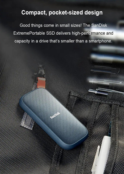 Unidade de Estado Sólido Externa SanDisk E30 1TB 2TB SSD Portátil com Velocidade Máx. de 800MB/s