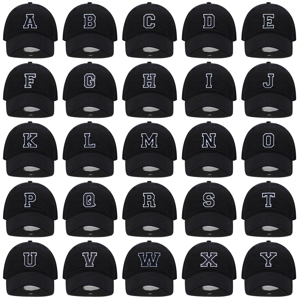 Initial Letter A-Z Embroider Baseball Cap For Men Womne High Quality Soft Cotton Fashion Team Sport Visors Snapback Caps