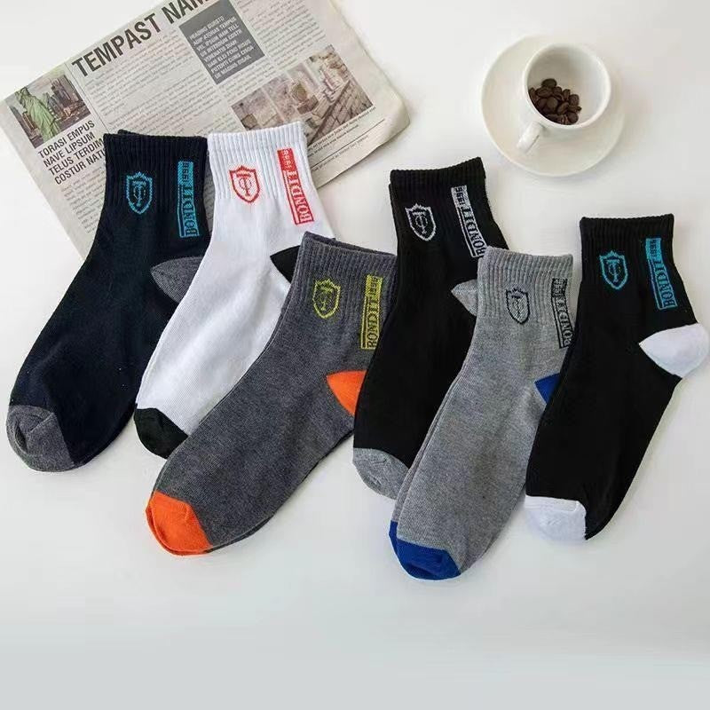 5 pairs of breathable cotton sports socks men's bamboo fiber spring, summer and autumn men's socks sweat deodorant business sock