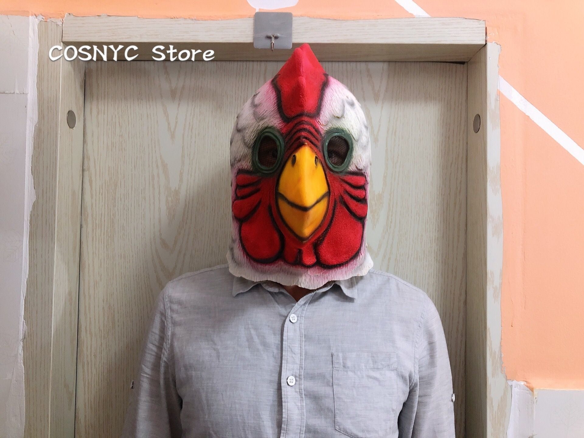 Halloween Latex Mask Adult Richard Rooster Mask Hotline Miami Game Props 3D Realistic Plush Rooster Head Cosplay Animal Mask
