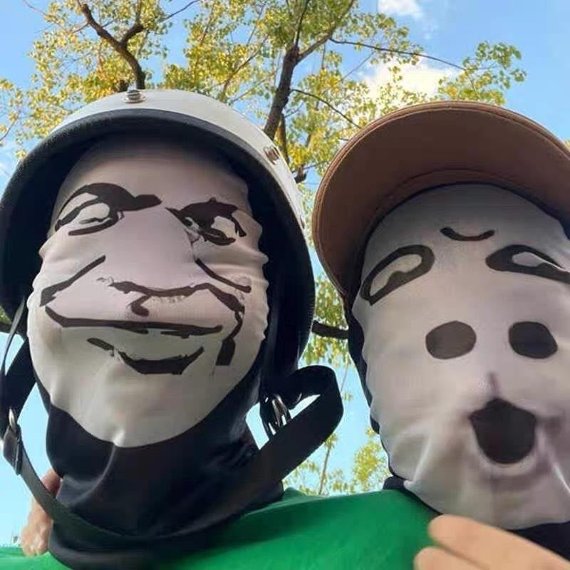 2Pcs 3D Printed Full Face Mask Realistic Celebrity Face Mask Props Costume for Party Supplies Cosplay Visual Men Women Headgear