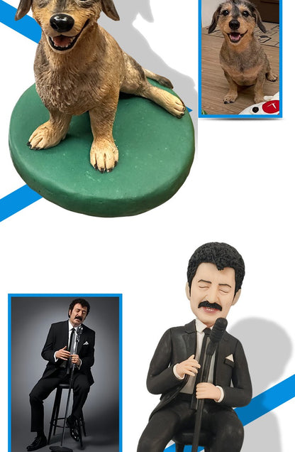 Custom Handmade Bobblehead Figure, Personalized Clay Doll on Photos, Real Person Figurine 3D Customization, Christmas Gift for M