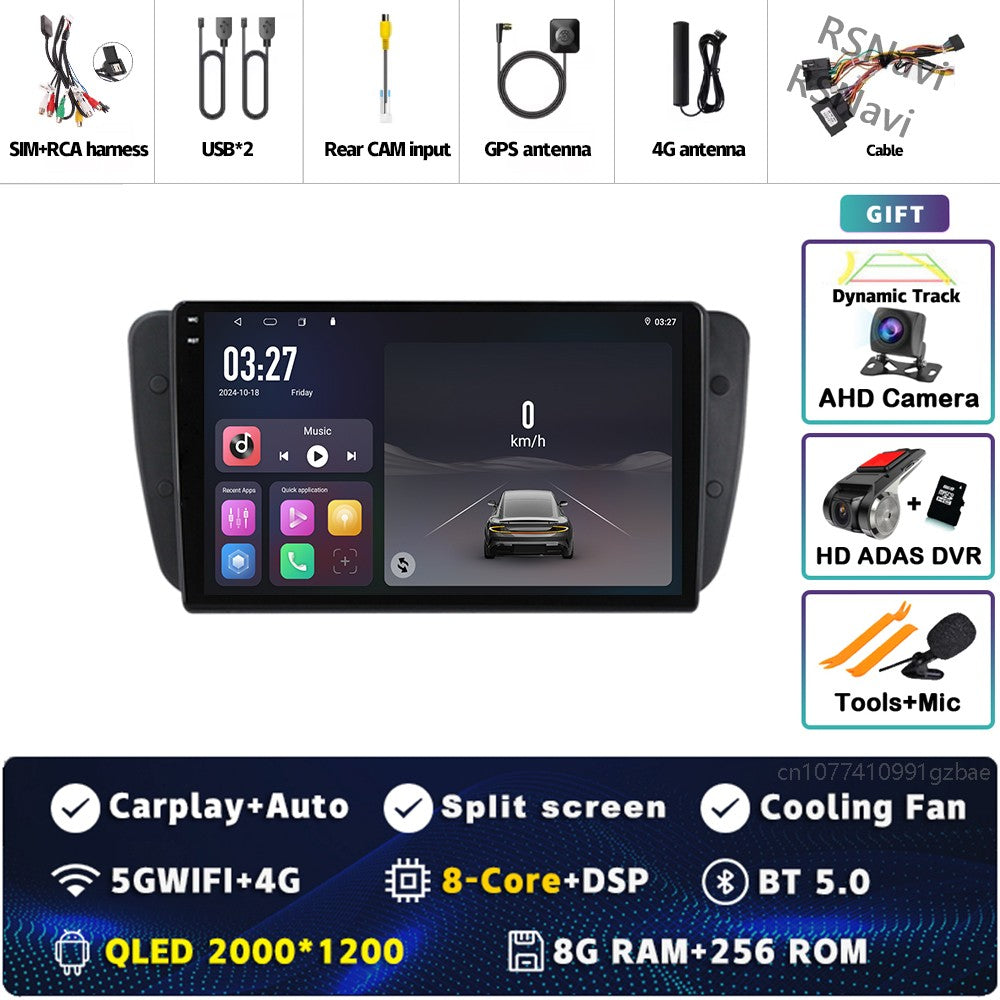 Android 15 For SEAT Ibiza 6J IV 4 2008 - 2015 2K QLED Stereo Car Radio Multimedia Video Player GPS AI Voice CarPlay Head Unit