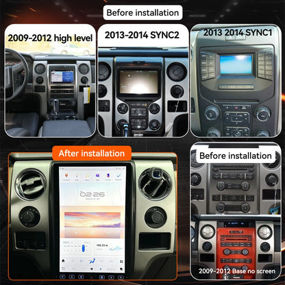 14,4 polegadas Android 13 128GB Para Ford F150 Raptor 2009-2014 Tesla Style Car GPS Navigation Multimedia Player Rádio Leitor de Fita Multimídia