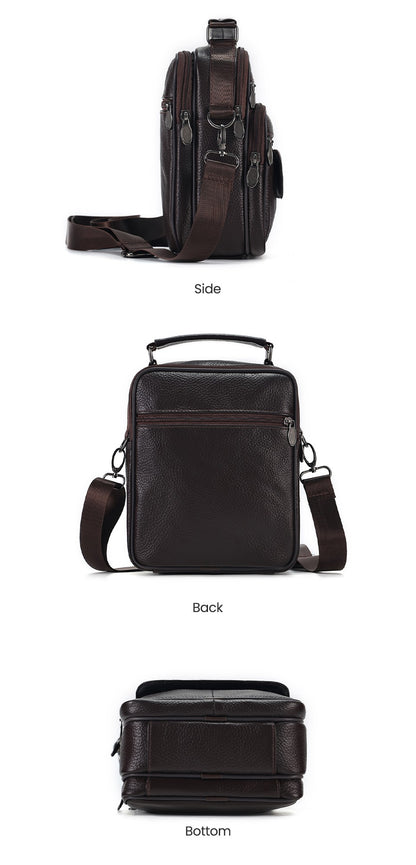 JOYIR Men Genuine Leather Crossbody Bags Messenger Bag for Male Trendy Shoulder Bags Casual Travel Sling Bag Handbags