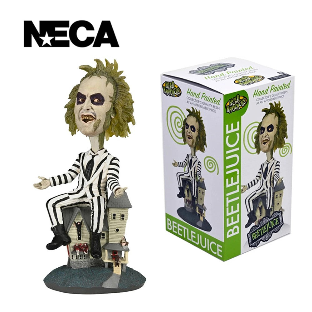 NECA HeadKnockers Beetlejuice (1988) - Beetlejuice Striped Suit Head Knocker 8" Action Figure Model Doll Garage Kit
