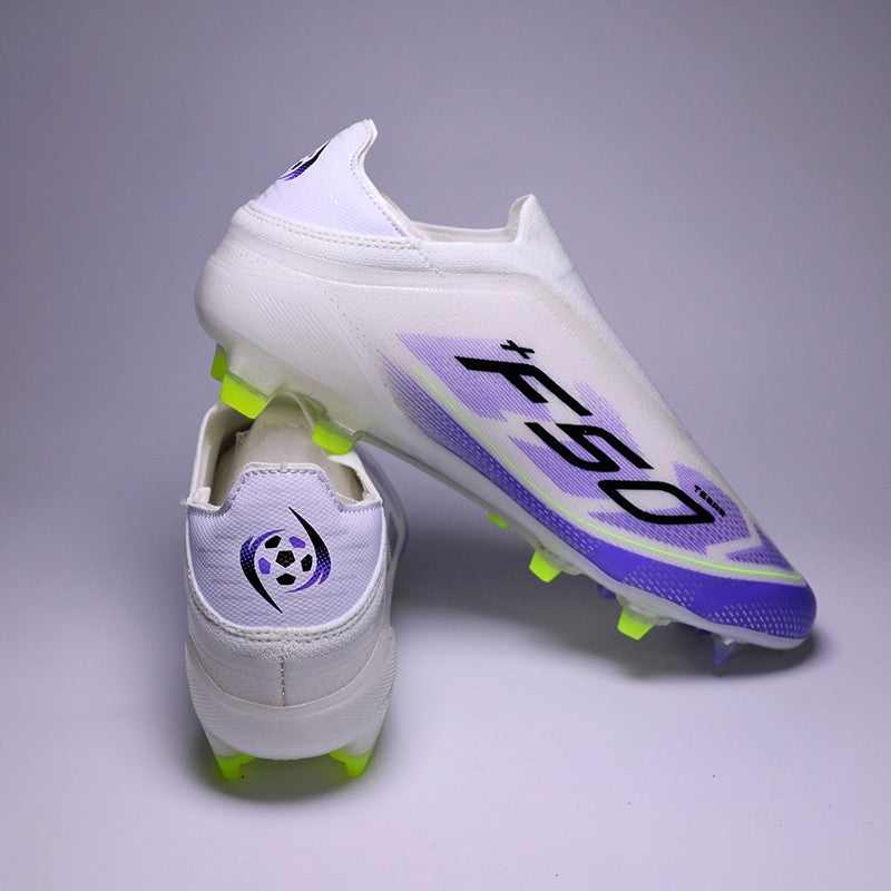 SLIP-ON Mens Soccer Shoes Non-Slip Turf Soccer Cleats for Youth  Without-Lace TF/FG Training Football Boots Chuteira Campo 35-45