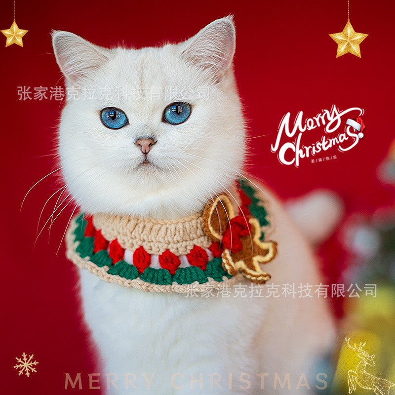 Cachecol de Natal para Pets Gatos Roupinhas Coleira de Natal para Gatos Roupinhas Decoração Fofa para Pets Laço Coleira para Cães Gatos Fantasia Roupa para Gatos Cachorros Gatinhos