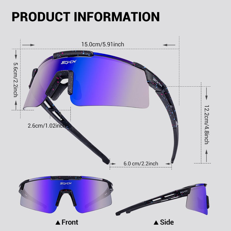 SCVCN New Men Bicycle Sunglasses Women Outdoor Cycling Glasses MTB Driving Bike Eyewear Sports Running Hiking UV400 Goggles