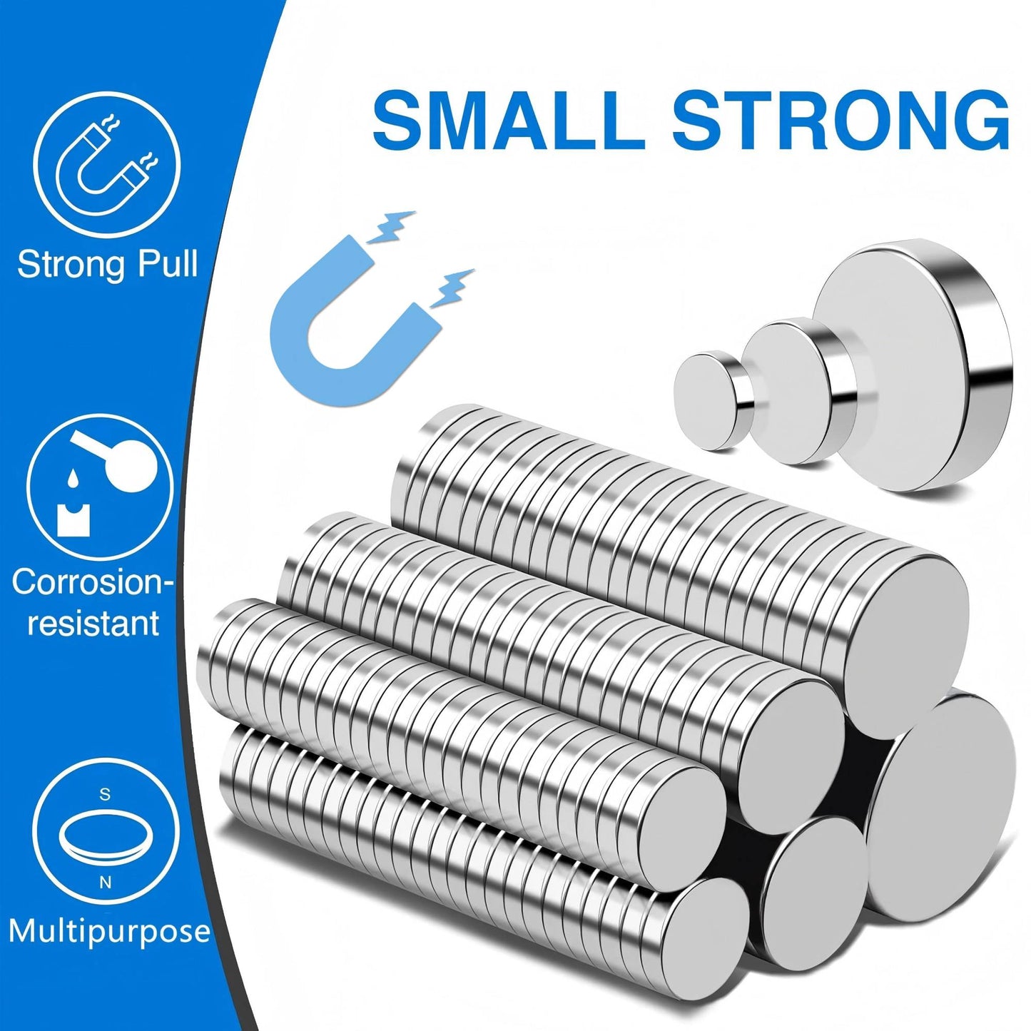 Super Powerful Magnets Strong Disc Magnets for Fridge, DIY, Building, Scientific, Craft,Refrigerator Magnet, 5x2 8x2 10x2 10x3