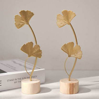 Nordic Gold Ginkgo Leaf Crafts Leaves Sculpture Luxury Living Room Decor Home Decoration Accessories Office Desktop Ornaments