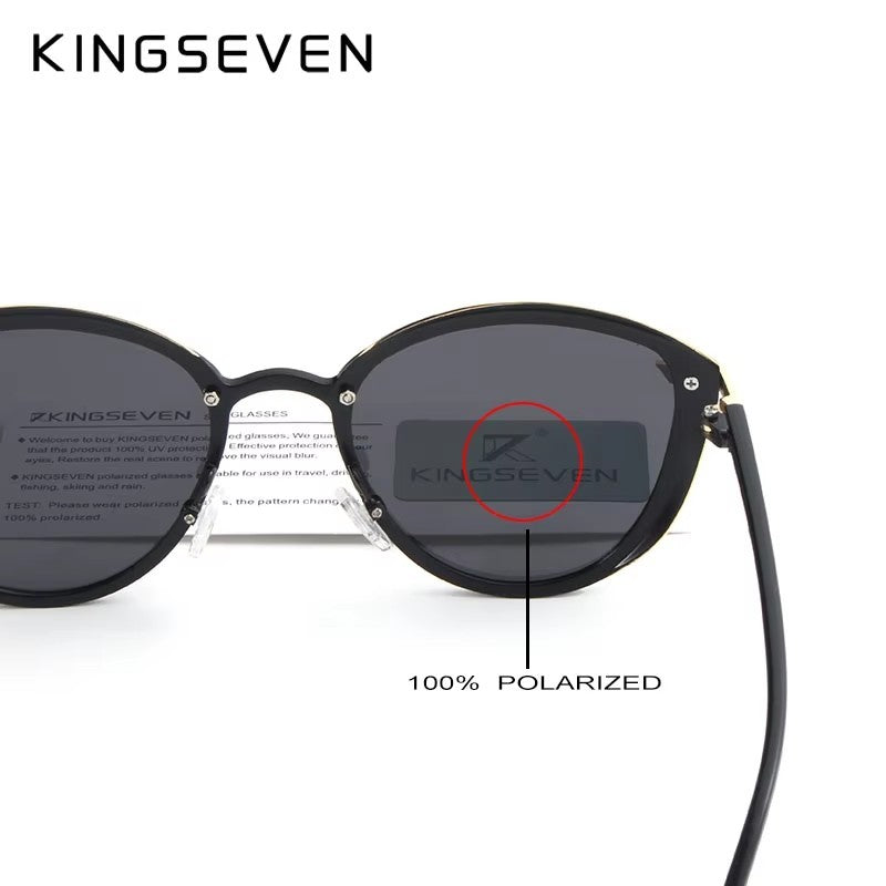 KINGSEVEN Trend Luxury Cat Eye Women's Glasses Polarized Sunglasses UV400 Lens for Lady Travel Eyewear