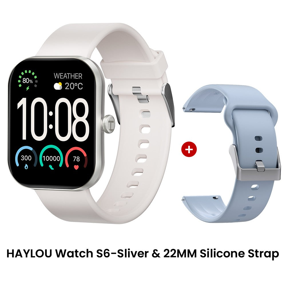 Smartwatch HAYLOU Watch S6 Tela HD de 2,01" Smartwatch Chamadas de Voz Bluetooth Monitoramento Fitness à Prova D'Água IP68