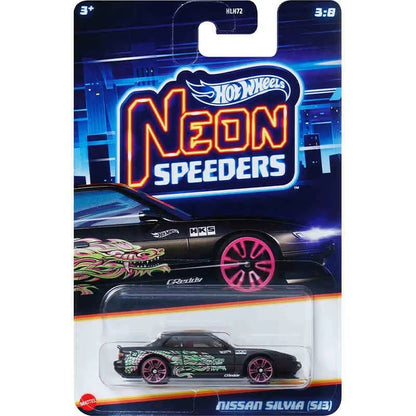 Hot Wheels Neon Speeders Series 8 Diecast Car Set 1/64 Scale Models Mazda RX-7 Datsun 510 B C D HLH72 Collectible Toy Xmas Gifts