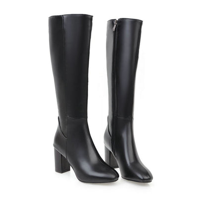 Autumn And Winter Women'S High Boots Fashion Soft Leather Back Zipper Long Boots Ladies Comfortable Knee High Boots Botas Mujer
