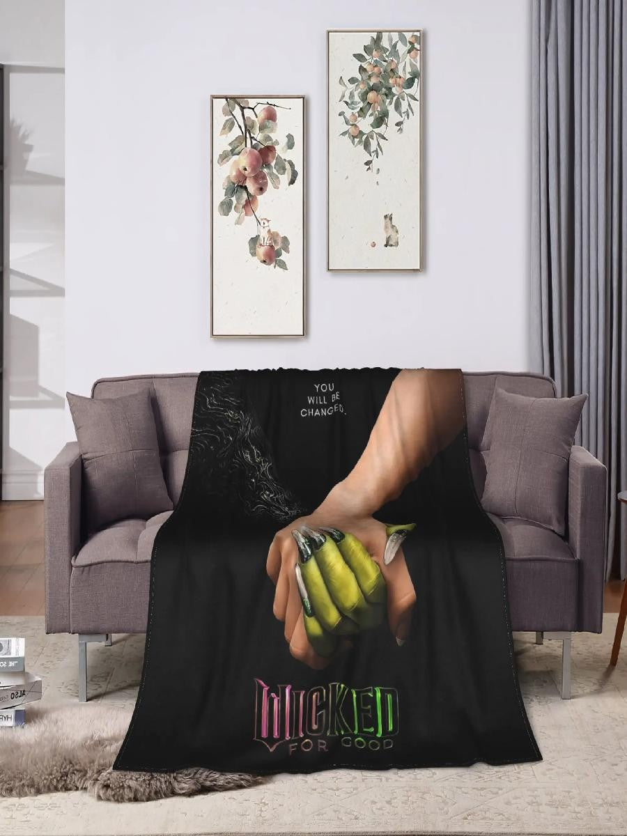 New Wicked Elphaba  Glinda Tonal Soft Warm Blanket Office Plush Bedding Throws Novelty Flannel Bedspread Sofa Bed Cover