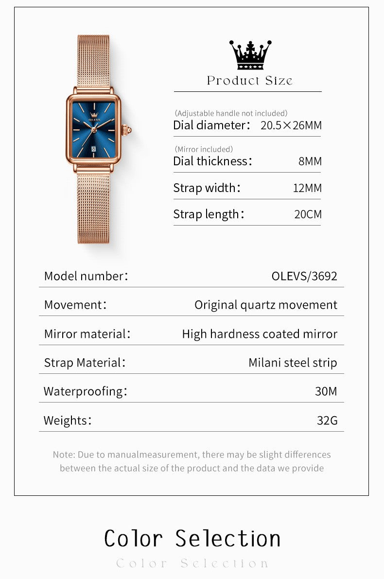 OLEVS Ultra Thin 8mm Women's Watches With Gift Box Fashion Elegant Rose Gold Mesh Steel Strap Luxury Quartz Watch for Woman 3692