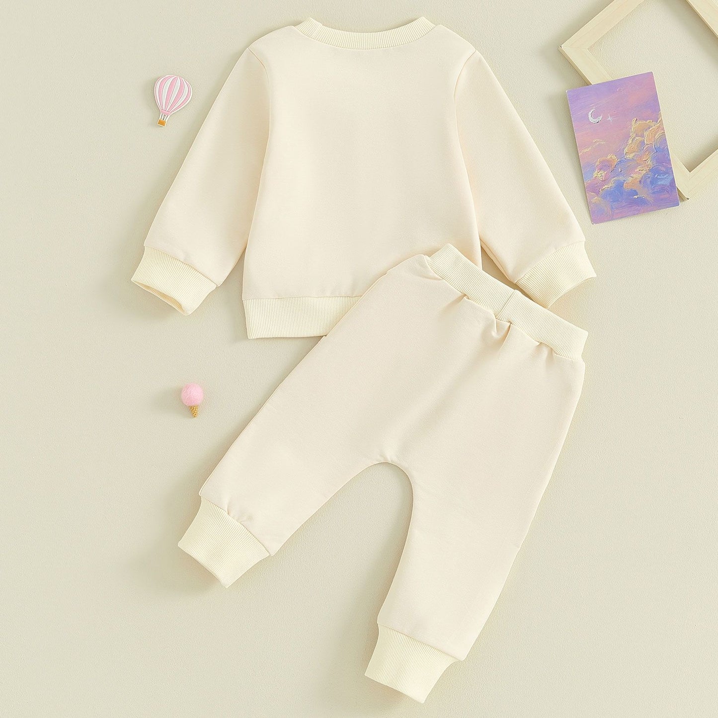 Pudcoco Infant 2PCS Baby Girls Fall Outfits Long Sleeve Rainbow Print Sweatshirt + Pants Set Toddler Clothes 3M-3T