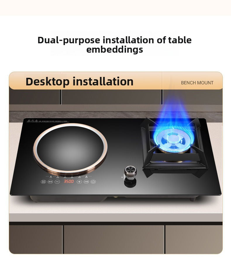 Dual Fuel 3500W Gas Electric Cooker Household Concave Induction Cooktop Class Energy Built-in Countertop Natural Gas Easy Table