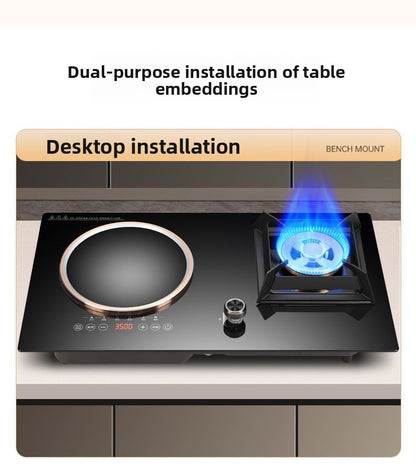 Dual Fuel 3500W Gas Electric Cooker Household Concave Induction Cooktop Class Energy Built-in Countertop Natural Gas Easy Table