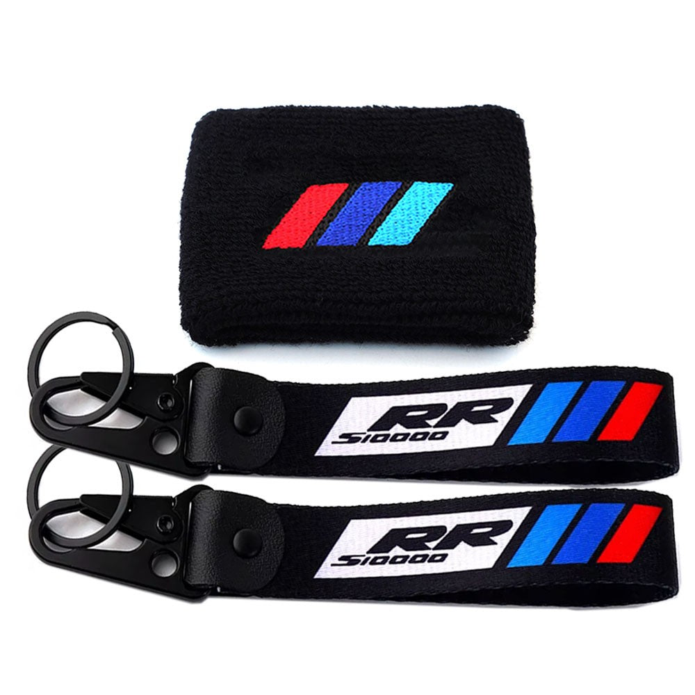 Para BMW S1000XR S1000RR S1000R R1250GS R1200GS F850GS Acessórios para Motocicleta Reservatório de Fluido de Freio Meia de Punho Elástico Chaveiro