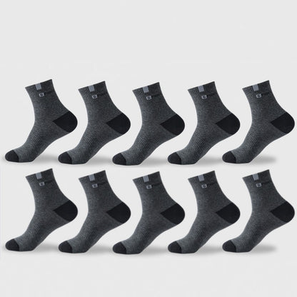 Meia de Algodão Masculina Esportiva Respirável Macia Letras Moda Tênis Cano Médio Alta Elasticidade Meia Toalha Sox Corrida Verão