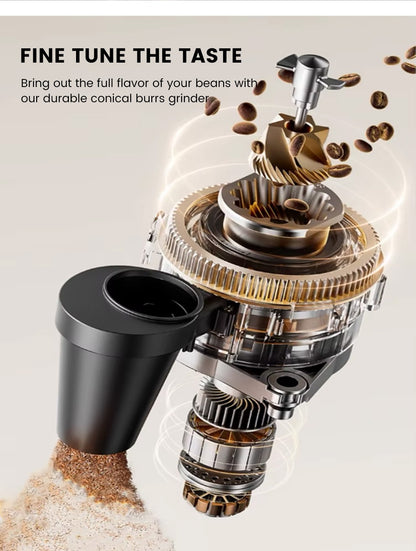 Máquina de Café Expresso Automática Mcilpoog M3 – Espumador e Reservatório de Leite Integrados, 7 Variedades de Café, Tela Sensível ao Toque