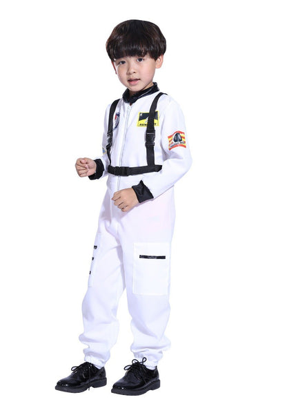 Adult Astronaut Spacesuit Jumpsuit Cosplay Costume Kids Bodysuit Flight Suit Halloween Costume Performance Costumes