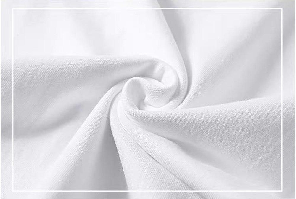 2PCS 100% Cotton Solid T Shirts Men's and Women's Short Sleeve White Tees Casual Breathable Loose Round Neck T-shirt Couple Tops