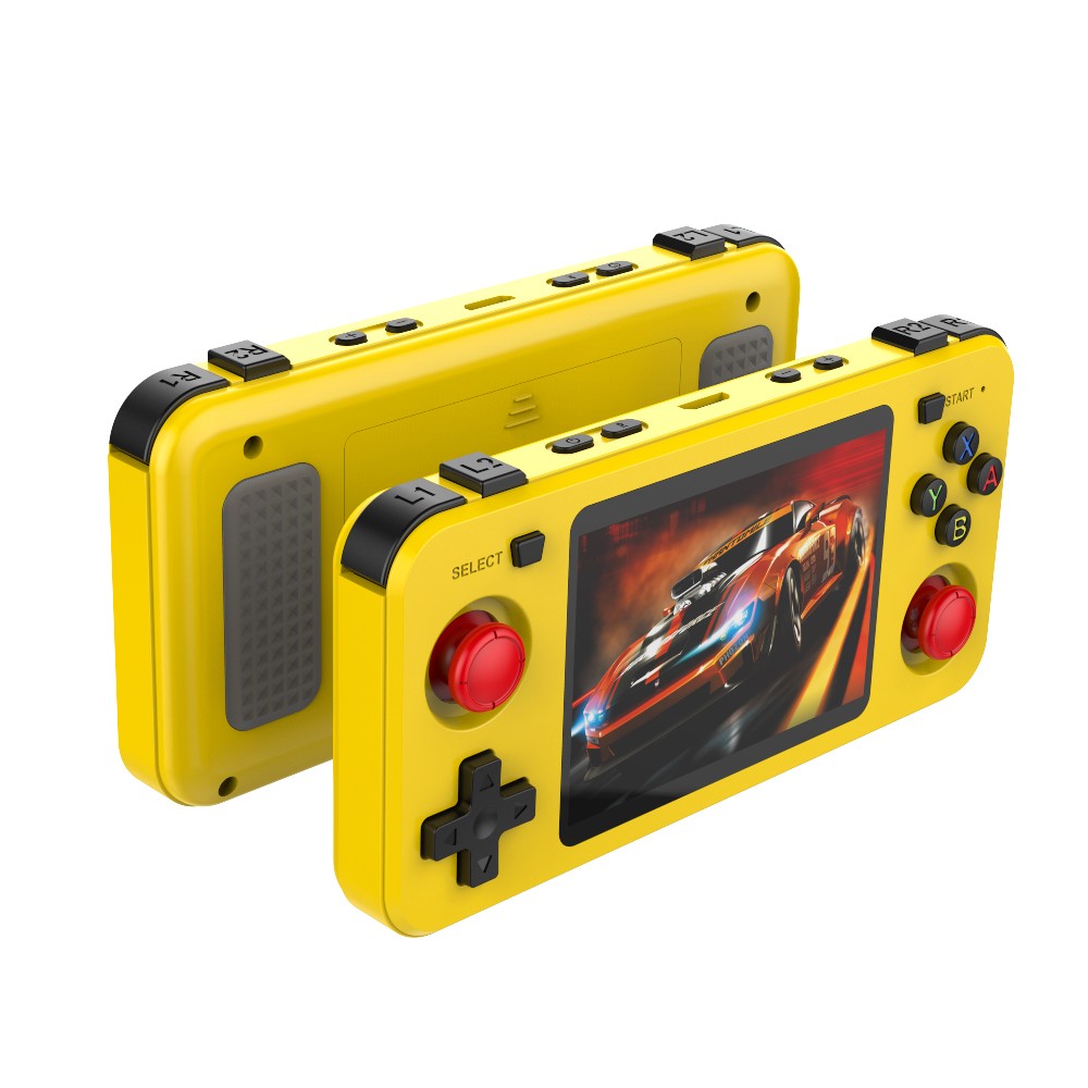 BOYHOM Green R3 6H Retro Video Game Console 3.5‘’ IPS Screen RK3326 3000 mAh Open Linux System Portable Player 64GB 128GB