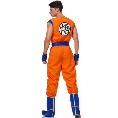 Halloween  Adult Man Halloween Japanese Anime Son Goku Cosplay Costume Superheroes Role Play Orange Jumpsuit Fancy Dress Up