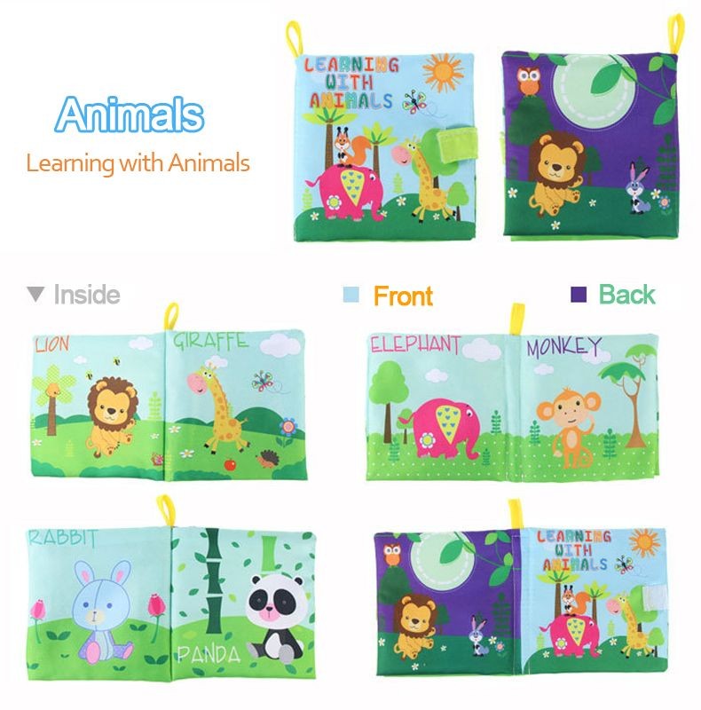 Livro de Pano Macio para Bebês 0-36M Brinquedo de Aprendizagem Precoce Interativo para Pais e Filhos Brinquedo Educativo Montessori de Marionete Presente para Meninos e Meninas