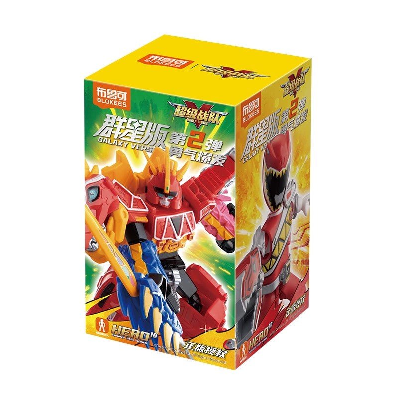 [Em Estoque] Original Blockee Super Senta Zyuden Kyoryuger Power Rangers Dino Super Charge Blocos de Montar Bonecos Brinquedos de Montagem