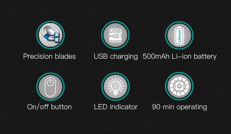 VGR Convenient Home Shaver Stainless Steel Double Blade Men's Shaver Intelligent Digital Display Washable Mini Shaver V-341