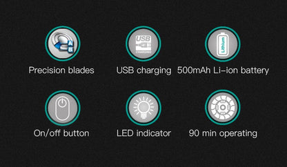 VGR Convenient Home Shaver Stainless Steel Double Blade Men's Shaver Intelligent Digital Display Washable Mini Shaver V-341