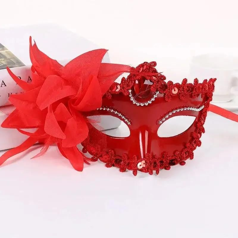 2026 Halloween Lace Half Face Mask Lily Flower Sexy Princess Cosplay Mask Party Dress Up Wearing Accessories