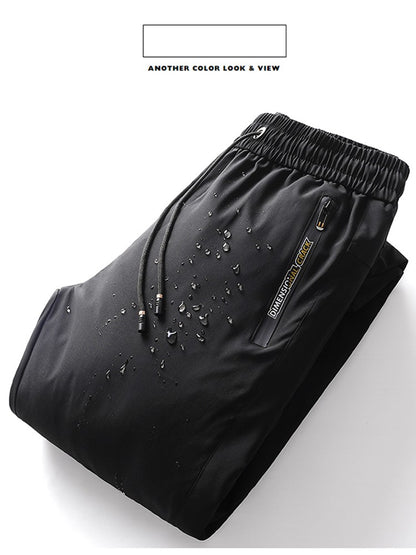 Autumn And Winter New Men's Solid Color Drawstring Pants Outdoor Fitness Jogging Pants Thickened Big Yards Down Pants
