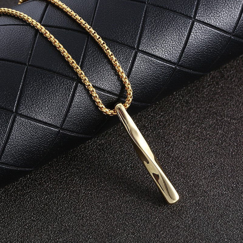 2022 Novo Colar Masculino da Moda Retângulo Pingente Colar Moda Simples Corrente Cruzada Presente para Amantes Frete Grátis