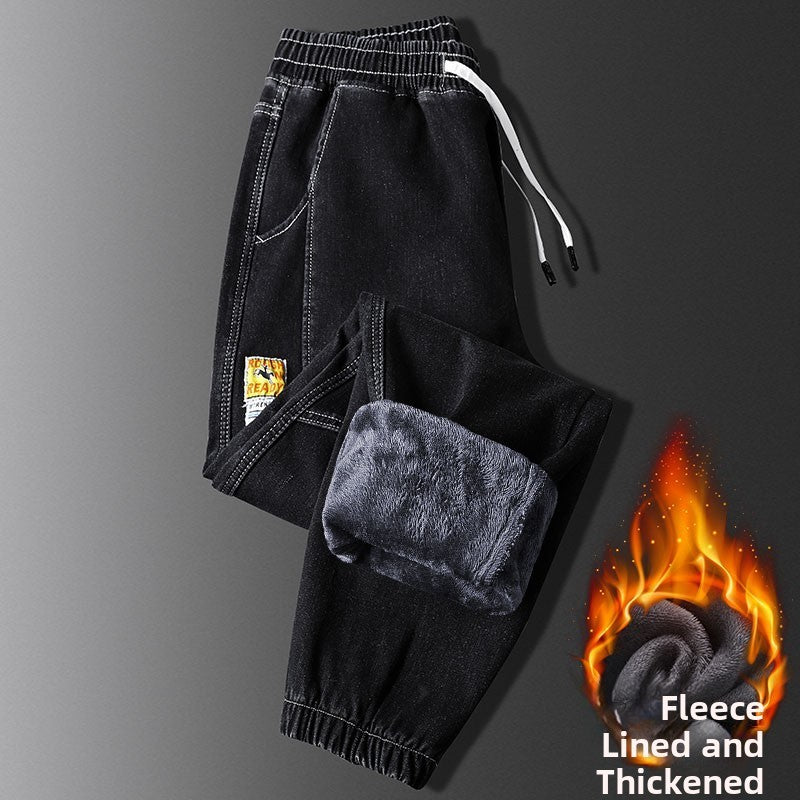 Men's Workwear Jeans Loose Fit Thiened Fce Lined Durable Construction Site Work Clothes Harajuku Sle Long Pants