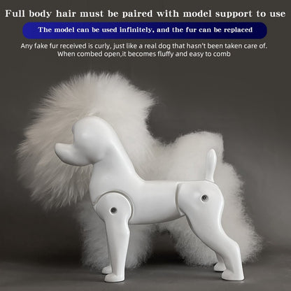Standard Bichon Pet Simulation model Dog for Grooming Practice Fake Hair Trim And Style Must Be Used with Skeleton Model
