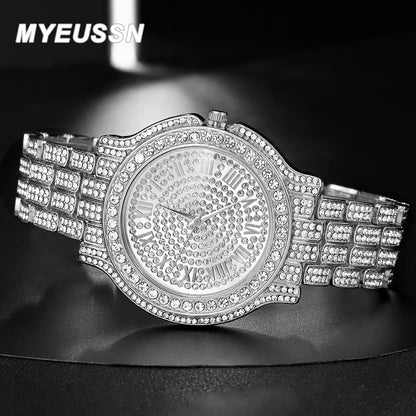 Popular Iced Out Watch Men Luxury Full Diamond Women Watches CZ Quartz Men's Watch Waterproof Hip Hop Male Clock Gift Jewelry