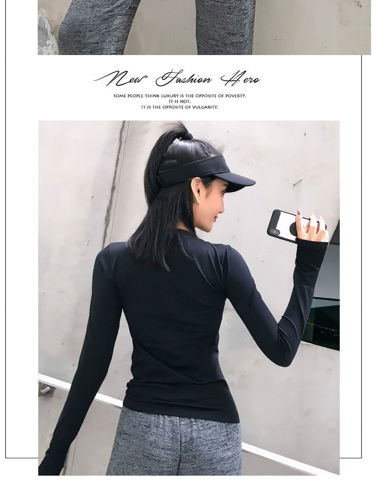 Fitness Tops Women Tight Sports Long Sleeve Yoga Clothing Running Training Clothes Gym Workout Shirt Comfortable Training Cloth