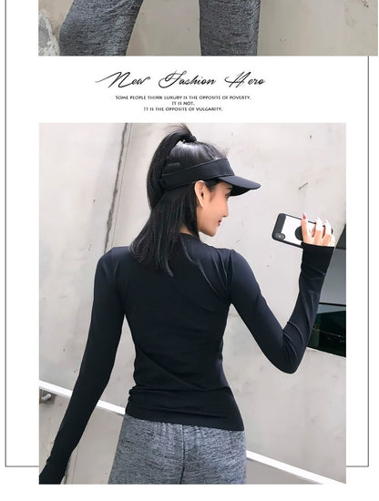 Fitness Tops Women Tight Sports Long Sleeve Yoga Clothing Running Training Clothes Gym Workout Shirt Comfortable Training Cloth