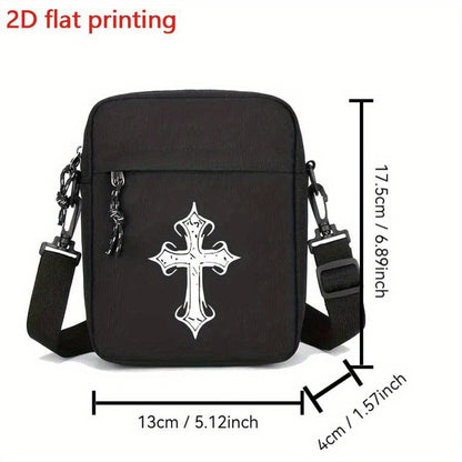 Jesus Cross Print Design Mini Shoulder Bags Men Women Lightweight Multifunctional Messenger Bag Male Daily Commute Crossbody Bag