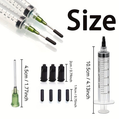 Conjunto de 20 Agulhas Dosadoras - Seringa Multiuso, Material Durável, Com Tubo de Agulha, Agulha, Silicone