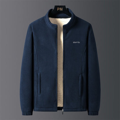 Jaqueta Masculina de Algodão Gola Alta, Espessa, Lã de Cordeiro, Confortável, Quente, Respirável, Corta-Vento, para Pesca de Lazer no Inverno