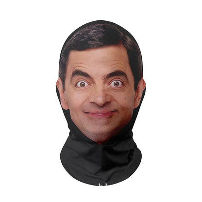 1-5PCS 3D Cosplay Mr. Bean Face Mask Funny Elastic Mesh for Men Women Cosplay Role Play Headdress Christmas New Year Gifts