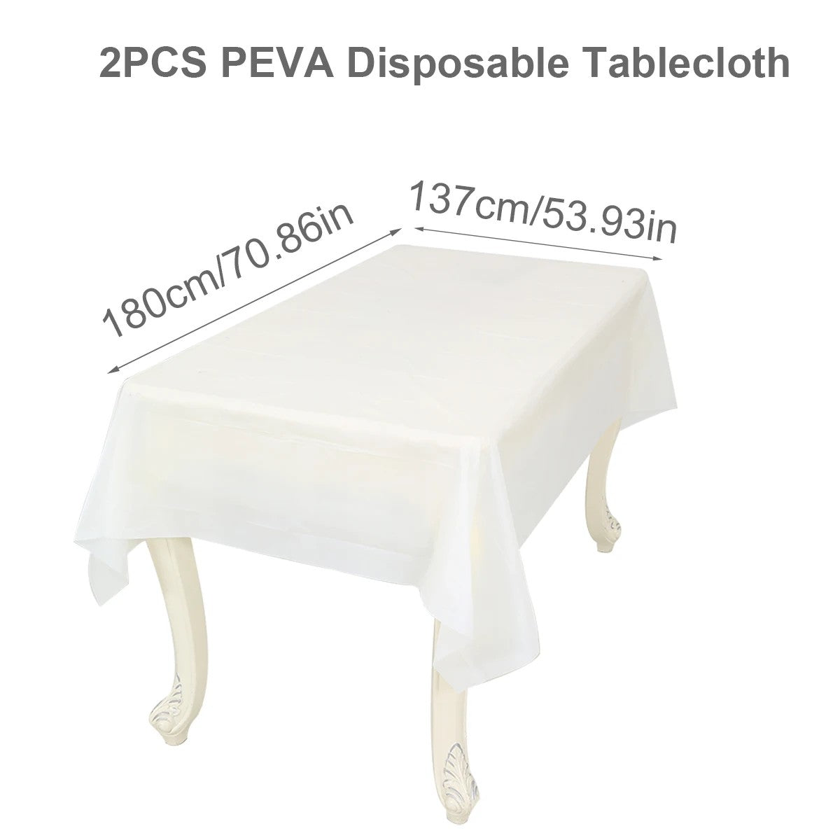 Rectangle PEVA Tablecloth Table Cloth Overlays Wedding Christmas Home Dining Table Decor 2024 Baby Shower Birthday Party Decor