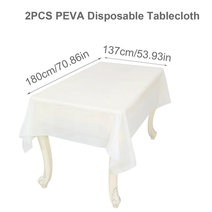 Rectangle PEVA Tablecloth Table Cloth Overlays Wedding Christmas Home Dining Table Decor 2024 Baby Shower Birthday Party Decor