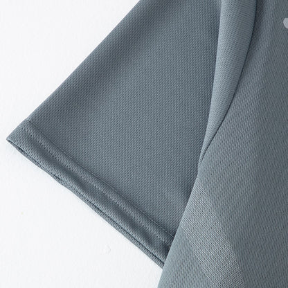 2-Piece Men's Summer Quick drying Sports Suit Loose And Breathable Short Sleeved T-shirt Running And Fitness Black Pocket Shorts